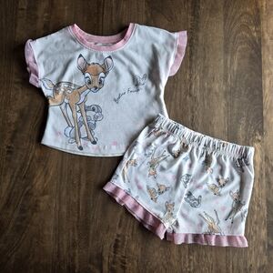 Disney Bambi Baby Girl Pajamas - Pink and White With Thumper 12 Months